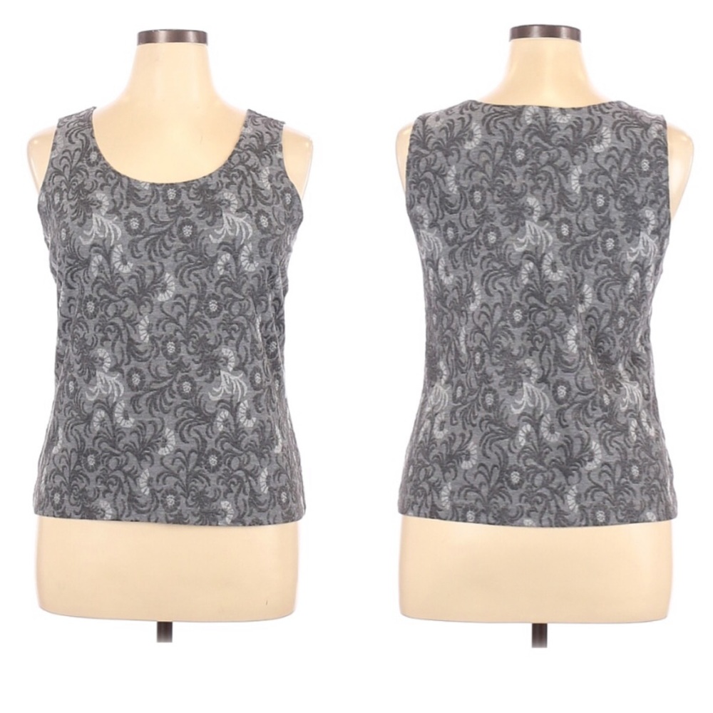 CHICO'S sleeveless tank top, gray white, Size XL